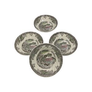 Johnson Brothers Friendly Village Cereal Salad Bowls 6" Set / 4 Brown England